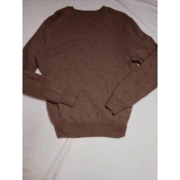 Women's Black Brown Brand Cashmere Sweater Light Tan Color Size Lrg Small Holes - Picture 8 of 13